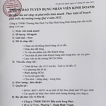 Tuyển dụng nhân viến sửa xe